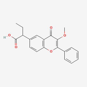 2-(3-Methoxy-2-phenylchromon-6-yl)butanoic acid