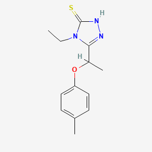molecular formula C13H17N3OS B1274382 4-ethyl-5-[1-(4-methylphenoxy)ethyl]-4H-1,2,4-triazole-3-thiol CAS No. 669705-05-9