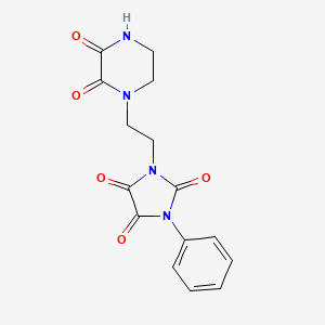 Imidazolidinetrione, (2-(2,3-dioxo-1-piperazinyl)ethyl)phenyl-