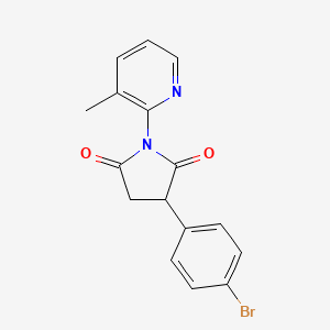 molecular formula C16H13BrN2O2 B12744118 3-(p-Bromophenyl)-1-(3-methyl-2-pyridinyl)succinimide CAS No. 110592-51-3