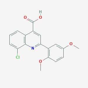 molecular formula C18H14ClNO4 B1274449 8-Chloro-2-(2,5-dimethoxyphenyl)quinoline-4-carboxylic acid CAS No. 862782-47-6