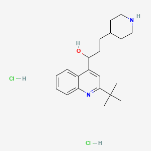 (+-)-1-(2-(1,1-Dimethylethyl)-4-quinolyl)-3-(4-piperidyl)-1-propanol dihydrochloride