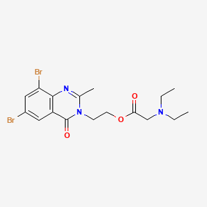 Glycine, N,N-diethyl-, 2-(6,8-dibromo-2-methyl-4-oxo-3(4H)-quinazolinyl)ethyl ester