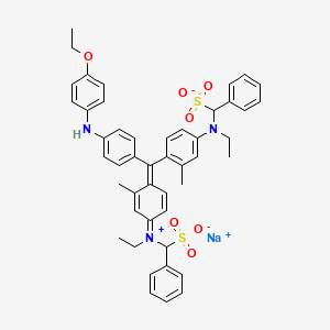 Hydrogen (4-((4-((4-ethoxyphenyl)amino)phenyl)(4-(ethyl(sulphonatobenzyl)amino)-o-tolyl)methylene)-3-methylcyclohexa-2,5-dien-1-ylidene)(ethyl)(sulphonatobenzyl)ammonium, sodium salt