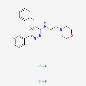 molecular formula C23H28Cl2N4O B12744549 4-Morpholineethanamine, N-(6-phenyl-4-(phenylmethyl)-3-pyridazinyl)-, dihydrochloride CAS No. 118269-81-1