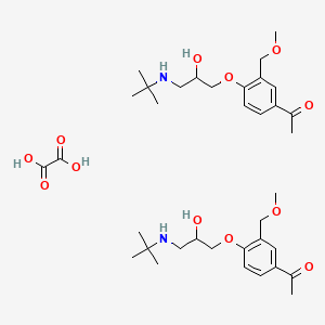 1-[4-[3-(tert-butylamino)-2-hydroxypropoxy]-3-(methoxymethyl)phenyl]ethanone;oxalic acid