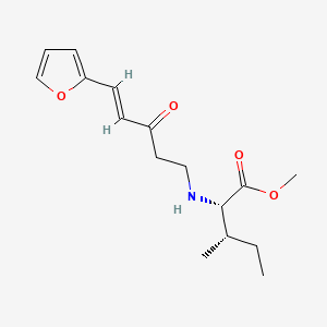 molecular formula C16H23NO4 B12744620 L-Isoleucine, N-(5-(2-furanyl)-3-oxo-4-pentenyl)-, methyl ester CAS No. 136789-12-3