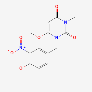 2,4(1H,3H)-Pyrimidinedione, 6-ethoxy-1-((4-methoxy-3-nitrophenyl)methyl)-3-methyl-