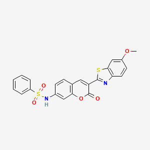 N-(3-(6-Methoxy-2-benzothiazolyl)-2-oxo-2H-1-benzopyran-7-yl)benzenesulphonamide