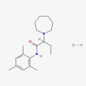 molecular formula C19H31ClN2O B12744680 1H-Azepine-1-acetamide, hexahydro-alpha-ethyl-N-(2,4,6-trimethylphenyl)-, monohydrochloride CAS No. 118564-57-1