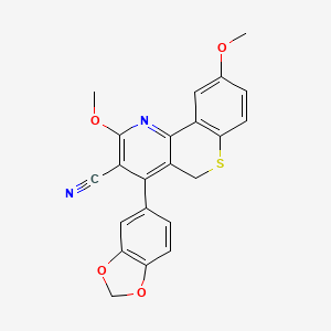 5H-(1)Benzothiopyrano(4,3-b)pyridine-3-carbonitrile, 4-(1,3-benzodioxol-5-yl)-2,9-dimethoxy-