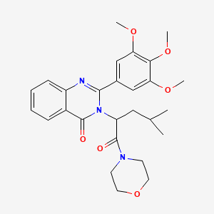 4-(4-Methyl-1-oxo-2-(4-oxo-2-(3,4,5-trimethoxyphenyl)-3(4H)-quinazolinyl)pentyl)morpholine