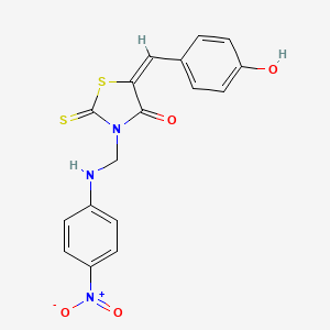 5-((4-Hydroxyphenyl)methylene)-3-(((4-nitrophenyl)amino)methyl)-2-thioxo-4-thiazolidinone