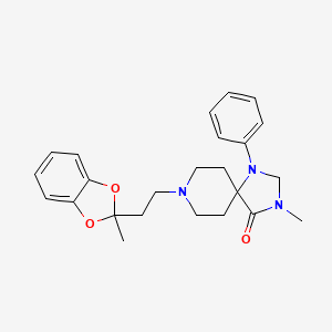 molecular formula C24H29N3O3 B12744879 1,3,8-Triazaspiro(4.5)decan-4-one, 3-methyl-8-(2-(2-methyl-1,3-benzodioxol-2-yl)ethyl)-1-phenyl- CAS No. 102504-90-5