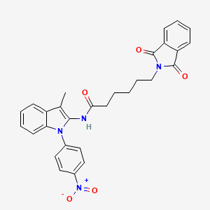 2H-Isoindole-2-hexanamide, 1,3-dihydro-1,3-dioxo-N-(3-methyl-1-(4-nitrophenyl)-1H-indol-2-yl)-