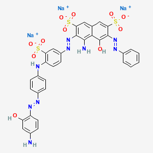 Trisodium 4-amino-3-((4-((4-((4-amino-2-hydroxyphenyl)azo)phenyl)amino)-3-sulphonatophenyl)azo)-5-hydroxy-6-(phenylazo)naphthalene-2,7-disulphonate