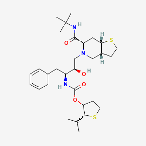 5-(3(R)-(((2(R)-cis-Isopropyl-tetrahydrothienyl-3(R)-oxy)carbonyl)amino)-4-phenyl-2(R)-hydroxybutyl)-N-(1,1-dimethylethyl)octahydrothieno(3,2-c)pyridine-6(R)-carboxamide