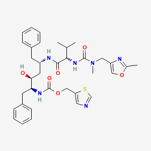 molecular formula C35H44N6O6S B12745044 thiazol-5-ylmethyl N-[(1S,2S,4S)-1-benzyl-2-hydroxy-4-[[(2S)-3-methyl-2-[[methyl-[(2-methyloxazol-4-yl)methyl]carbamoyl]amino]butanoyl]amino]-5-phenyl-pentyl]carbamate CAS No. 165315-16-2