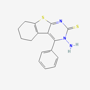 (1)Benzothieno(2,3-d)pyrimidine-2(3H)-thione, 5,6,7,8-tetrahydro-3-amino-4-phenyl-