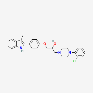 4-(2-Chlorophenyl)-alpha-((4-(3-methyl-1H-indol-2-yl)phenoxy)methyl)-1-piperazineethanol