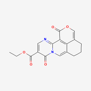 1H,4H,9H-Pyrano(3,4,5-de)pyrimido(1,2-b)isoquinoline-10-carboxylic acid, 5,6-dihydro-1,9-dioxo-, ethyl ester