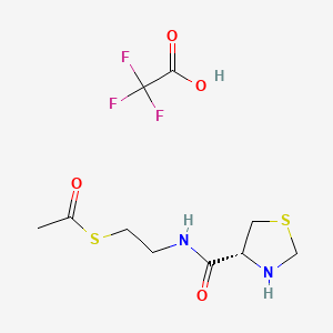 Ethanethioic acid, S-(2-((4-thiazolidinylcarbonyl)amino)ethyl) ester, (R)-, mono(trifluoroacetate)