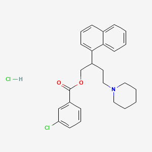 2-(1-Naphthalenyl)-4-(1-piperidinyl)butyl 3-chlorobenzoate hydrochloride