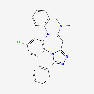 6H-(1,2,4)Triazolo(4,3-a)(1,5)benzodiazepin-5-amine, 8-chloro-N,N-dimethyl-1,6-diphenyl-