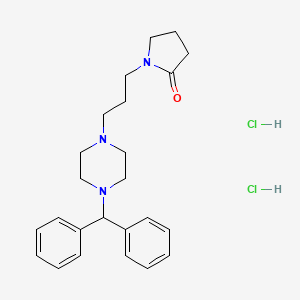 2-Pyrrolidinone, 1-(3-(4-(diphenylmethyl)-1-piperazinyl)propyl)-, dihydrochloride, hydrate