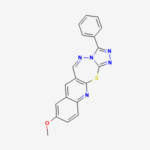 14-methoxy-6-phenyl-2-thia-4,5,7,8,18-pentazatetracyclo[8.8.0.03,7.012,17]octadeca-1(10),3,5,8,11,13,15,17-octaene