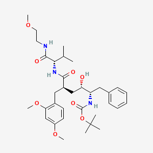 2-Oxa-5,8,14-triazapentadecan-15-oic acid, 10-((2,4-dimethoxyphenyl)methyl)-12-hydroxy-7-(1-methylethyl)-6,9-dioxo-13-(phenylmethyl)-, 1,1-dimethylethyl ester, (7S-(7R*,10S*,12R*,13R*))-