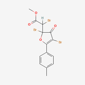 Methyl 2,3-dihydro-5-(4-methylphenyl)-3-oxo-alpha,2,4-tribromo-2-furanacetate