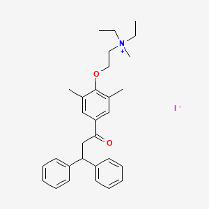 Ethanaminium, N,N-diethyl-2-(2,6-dimethyl-4-(1-oxo-3,3-diphenylpropyl)phenoxy)-N-methyl-, iodide