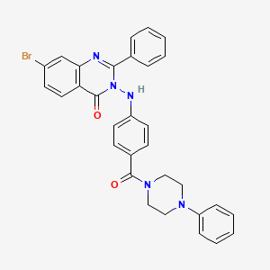 Piperazine, 1-(4-((7-bromo-4-oxo-2-phenyl-3(4H)-quinazolinyl)amino)benzoyl)-4-phenyl-