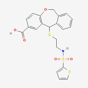 11-(2-((2-Thienylsulfonyl)amino)ethyl)thio-6,11-dihydrodibenz(b,e)oxepin-2-carboxylic acid