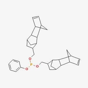 molecular formula C32H39O3P B12745520 phenyl bis(4-tetracyclo[6.2.1.13,6.02,7]dodec-9-enylmethyl) phosphite CAS No. 71002-26-1