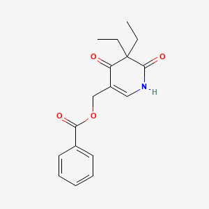 2,4(1H,3H)-Pyridinedione, 5-((benzoyloxy)methyl)-3,3-diethyl-