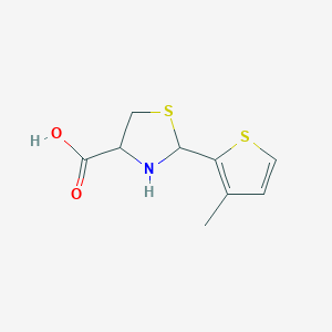 molecular formula C9H11NO2S2 B1274556 2-(3-Methyl-thiophen-2-yl)-thiazolidine-4-carboxylic acid CAS No. 318466-03-4