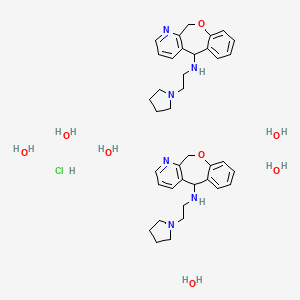 5-(2-(1-Pyrrolidinyl)ethyl)amino-5,11-dihydro-(1)benzoxepino(3,4-b)pyridine 3HCl hemihydrate