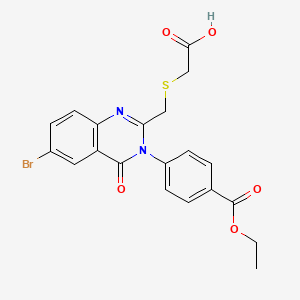 6-Bromo-2-(carboxymethylthiomethyl)-3-(4'-(ethoxycarbonyl)phenyl)-4(3H)-quinazolinone