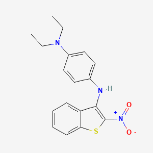 molecular formula C18H19N3O2S B12745575 1,4-Benzenediamine, N,N-diethyl-N'-(2-nitrobenzo(b)thien-3-yl)- CAS No. 128554-92-7