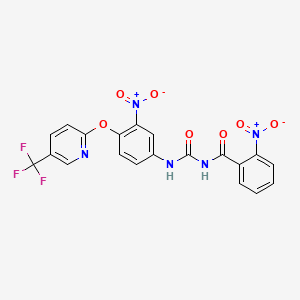 Benzamide, 2-nitro-N-(((3-nitro-4-((5-(trifluoromethyl)-2-pyridinyl)oxy)phenyl)amino)carbonyl)-