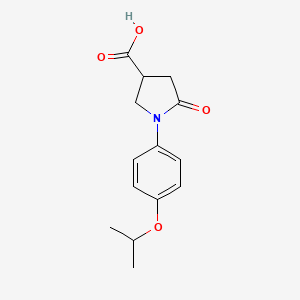 molecular formula C14H17NO4 B1274573 1-(4-Isopropoxy-phenyl)-5-oxo-pyrrolidine-3-carboxylic acid CAS No. 351066-81-4