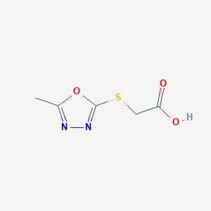 molecular formula C5H6N2O3S B1274581 (5-Methyl-[1,3,4]oxadiazol-2-ylsulfanyl)-acetic acid CAS No. 842965-64-4