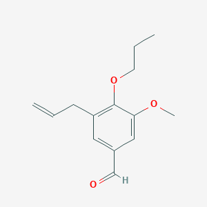 molecular formula C14H18O3 B1274584 3-烯丙基-5-甲氧基-4-丙氧基-苯甲醛 CAS No. 876709-19-2