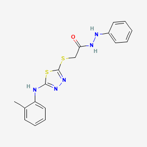 2-[[5-(2-methylanilino)-1,3,4-thiadiazol-2-yl]sulfanyl]-N'-phenylacetohydrazide