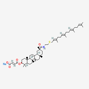 sodium;(E)-4-[[(3S,6aR,6bS,8aS,11R,12aS,14bR)-4,4,6a,6b,8a,11,14b-heptamethyl-11-[2-[(2E,6E,10E)-3,7,11,15-tetramethylhexadeca-2,6,10,14-tetraenyl]sulfanylethylcarbamoyl]-1,2,3,4a,5,6,7,8,9,10,12,12a,14,14a-tetradecahydropicen-3-yl]oxy]-4-oxobut-2-enoate