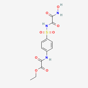 Acetic acid, ((4-((((hydroxyamino)oxoacetyl)amino)sulfonyl)phenyl)amino)oxo-, ethyl ester