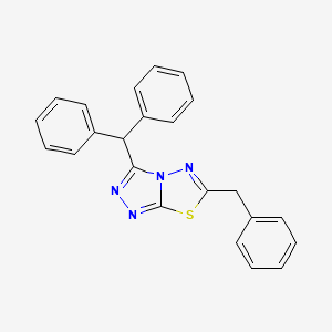 molecular formula C23H18N4S B12745954 3-(Diphenylmethyl)-6-(phenylmethyl)-1,2,4-triazolo(3,4-b)(1,3,4)thiadiazole CAS No. 93073-28-0