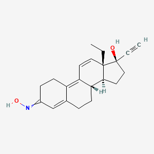 13-Ethyl-17-hydroxy-18,19-dinorpregna-4,9,11-trien-20-yn-3-one 3-oxime